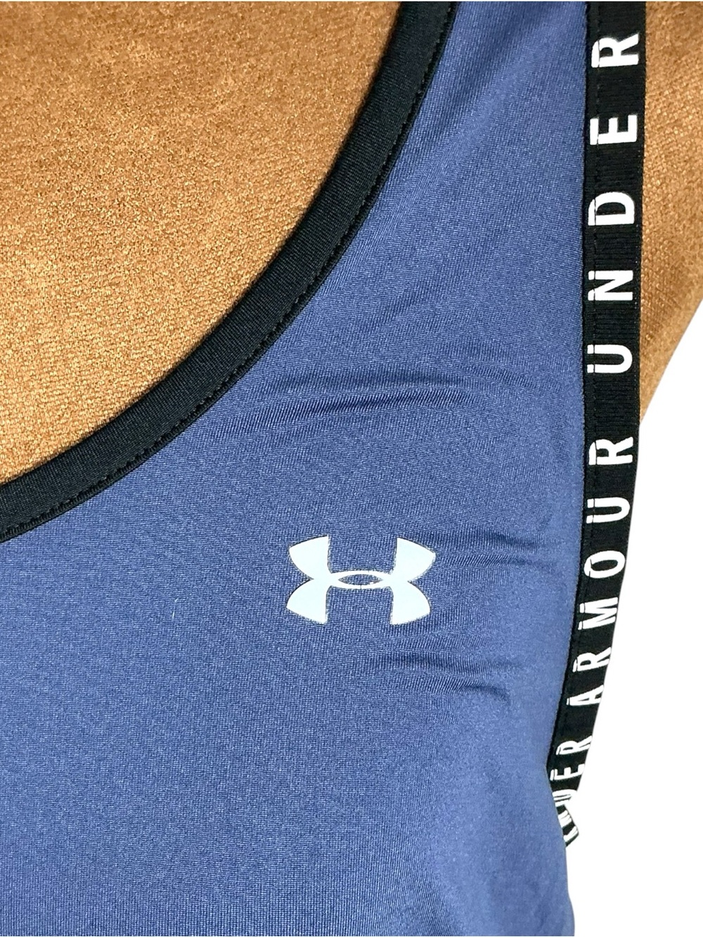Under Armour Open Back Logo Strap Athletic Tank Top Blue Women's Large - Picture 6 of 11